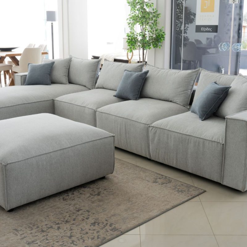 Πολυμορφικός Καναπές Γωνία Como με Σκαμπό