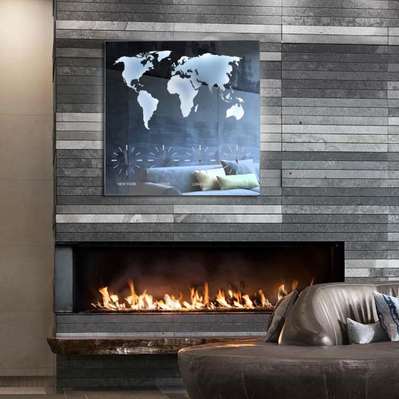 H140 Καθρέπτης Τοίχου Ρολόι Χάρτης