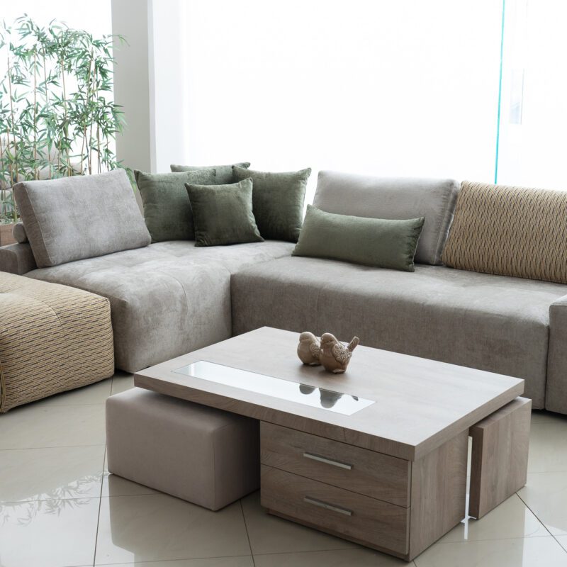 Γωνιακός Καναπές Final με Σκαμπό